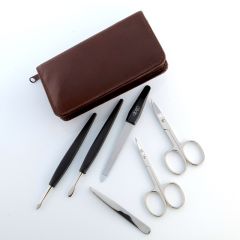 Alpen Professional Manicure Set 6 Piece Dark Brown Case