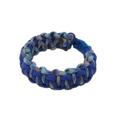 Custom Cobra Belly Weave Paracord Bracelet Extra Large - Blue w/Snake Wood Nebula 23.5 cm