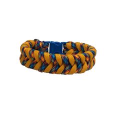 Custom Fishtail Weave Paracord Bracelet Medium - Fire & Ice w/Gold 20.5 cm