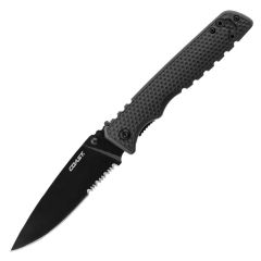 Coast TX399 Tactical Double Lock Black w/Partially Serrated Black Blade - Blister