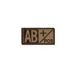 Condor Blood Type Woven Patch AB Positive Coyote Brown - 1pc