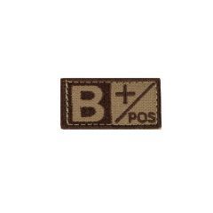 Condor Blood Type Woven Patch B Positive Coyote Brown - 1pc