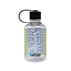 Nalgene Narrow Mouth Sustain Water Bottle Clear w/Rainbow Giraffe Print & Black Cap 500 ml