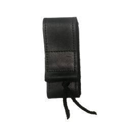 Edge Knife Belt Pouch Black Leather Large w/Hook and Loop Fastener 