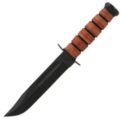KA-BAR USMC Fighting/Utility Knife Plain Blade w/Leather Sheath