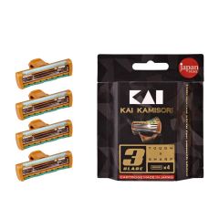 KAI Blade Cartridges For Kamisori Razor 3 Blade - Pack Of 4