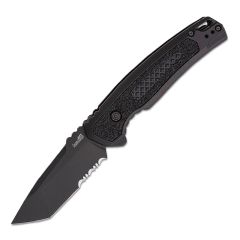 Kershaw Launch 16 Tactical Automatic Aluminium Black Handle w/Partially Serrated Black Cerakote Finished CPM M4 Tanto Blade
