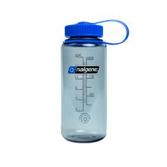 Nalgene Wide Mouth Sustain Water Bottle Grey w/Blue Cap 400 ml