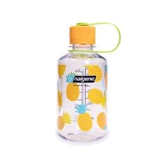 Nalgene Narrow Mouth Sustain Water Bottle Clear w/Pineapple Print & Pear Cap 500 ml