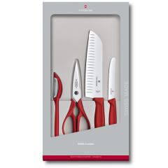 Victorinox Swiss Classic Kitchen Set 4 Pieces in Gift Box - Red