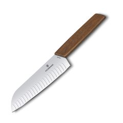 Swiss Modern Santoku Knife Walnut Wood - 17cm Giftbox