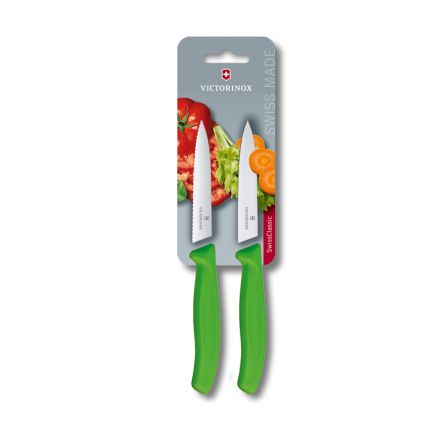 Victorinox Swiss Classic 2 Piece Paring Knife Set Green - 10cm Blister