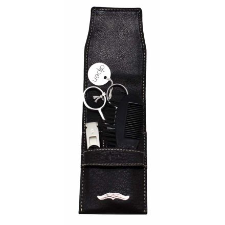 Alpen Moustache Set 3 Piece w/Nail Clipper Black Case