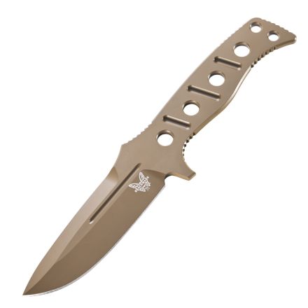 Benchmade Adamas Fixed Blade Flat Earth Cerakote Skeletonised Handle w/Green Paracord & Flat Earth Cerakote Blade Finish