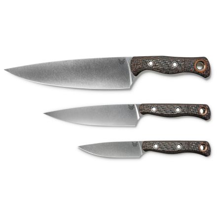 Benchmade Custom 3 Piece Cutlery Set Copper Twill Carbon Fiber Handle w/StoneWash Blade Finish