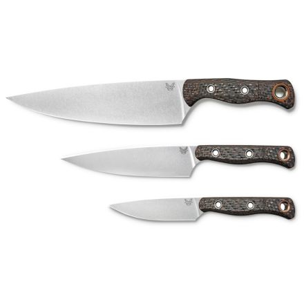 Benchmade Custom 3 Piece Cutlery Set Copper Twill Carbon Fiber Handle w/StoneWash Blade Finish