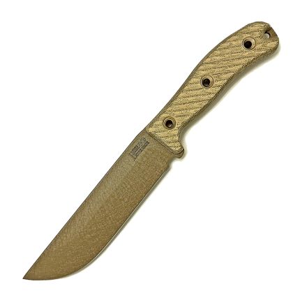 Busse Desert Patrol Survival Knife Canvas Micarta Handle w/Desert Sage Crinkle Coated Blade
