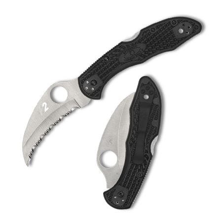 Spyderco Tasman Salt 2 Black FRN w/H-2 Satin Finish Serrated Blade