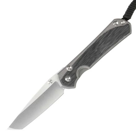 Chris Reeve Large Sebenza 31 Black Micarta Canvas Inlay w/StoneWashed Tanto Blade