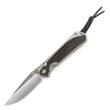 Chris Reeve Small Sebenza 31 Bog Oak Wood Inlay w/StoneWashed Drop Point Blade
