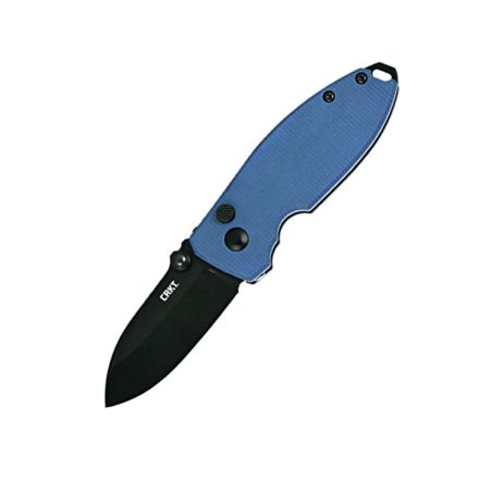 CRKT Squid Button Lock Blue G10 Handle w/Black Oxide D2 Blade Finish