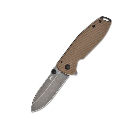 CRKT Squid XM Brown G-10 Assisted Opening w/Black StoneWash Finish