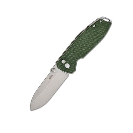 CRKT Squid Button Lock XM Dark Green Micarta Handle w/StoneWash D2 Blade Finish