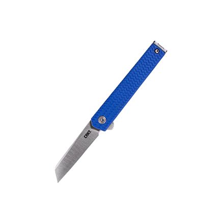 CRKT CEO MicroFlipper Blue Aluminium Handle w/Satin Blade Finish