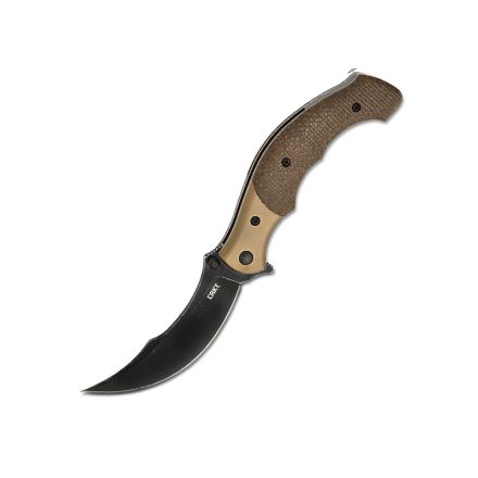 CRKT Ritual Compact Brown Micarta & Stainless Steel Bolster w/Assisted Opening