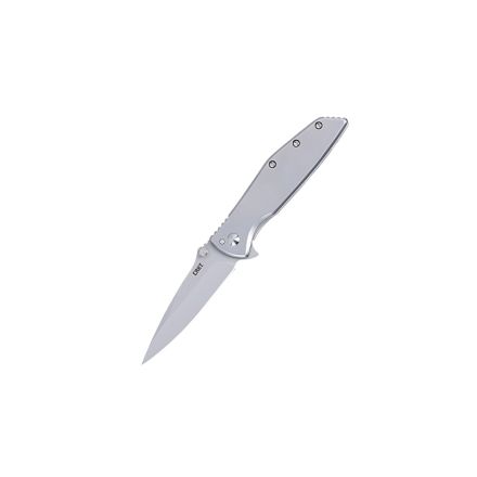 CRKT Slag Assisted Opening Grey Stainless Steel Handle w/Bead Blast D2 Blade Finish