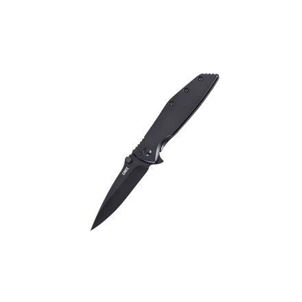 CRKT Slag Assisted Opening Black Stainless Steel Handle w/Black Oxide D2 Blade Finish