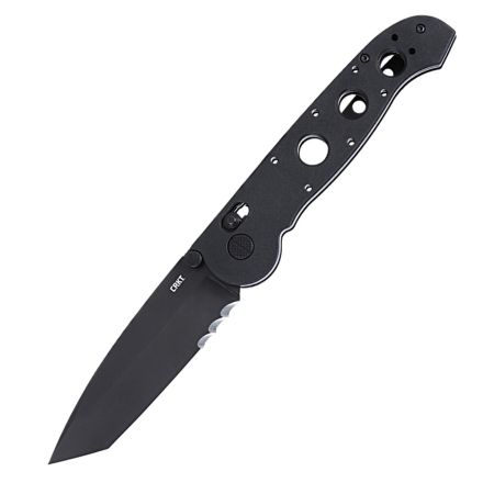 CRKT M16-14XK Tanto Crossbar Lock Black Grivory Handle w/Veff Serrated D2 Black EDP Blade Finish
