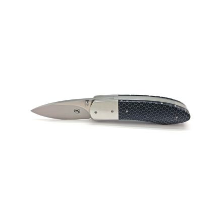 Harris Engelbrecht Small Liner Lock Folder - Black C-Tek Honeycomb Handle w/Stainless Steel Bolster