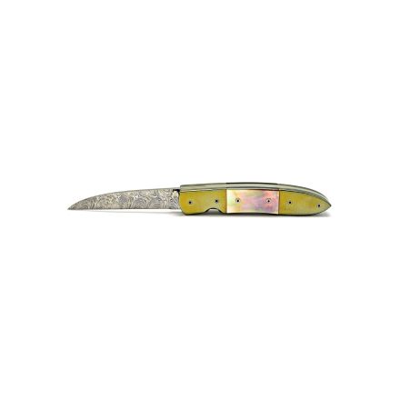 Garry Lombard Damascus LL Folder w/Mother of Pearl