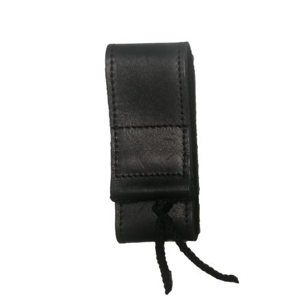 Edge Knife Belt Pouch Black Leather Large w/Hook and Loop Fastener