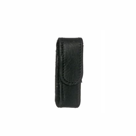 Edge Knife Belt Pouch Black Leather Small w/Hook and Loop Fastener 