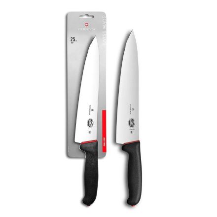 Victorinox Fibrox Dual Grip Extra-Wide Chef's Knife Black/Red - 25cm Blister