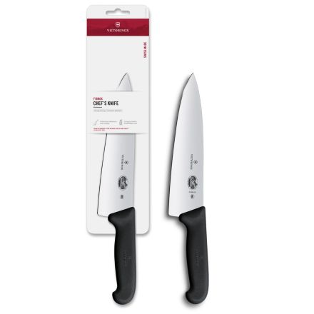 Victorinox Fibrox Chef's Knife Extra Wide Black - 20cm Blister 