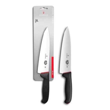 Victorinox Fibrox Dual Grip Extra-Wide Chef's Knife Black/Red - 20cm Blister