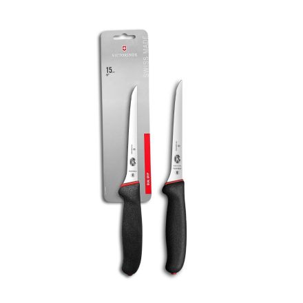 Victorinox Fibrox Dual Grip Boning Knife Extra-Narrow, Flexible Black/Red - 15cm Blister