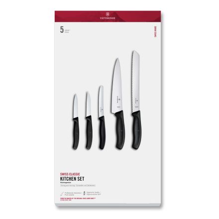 Victorinox Swiss Classic Kitchen Set 5 Pieces in Gift Box - Black