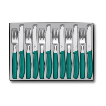 Victorinox Swiss Classic 12 Piece Table Set Kale Green w/Round Tip - Giftbox