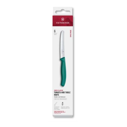 Victorinox Swiss Classic Tomato and Table Knife Set Kale Green, 6 Pieces - Box