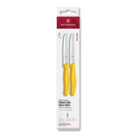 Victorinox Swiss Classic Tomato and Table Knife Set Yellow 11cm, 2 Pieces Box