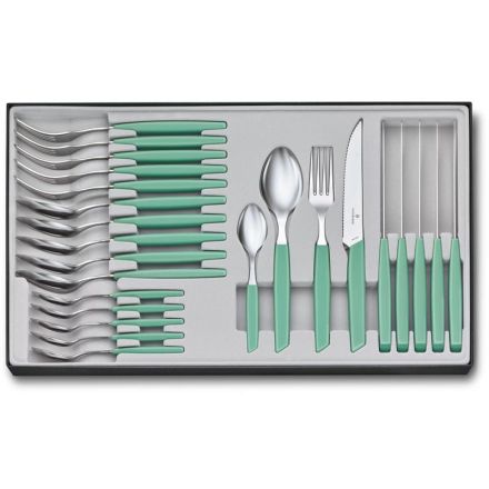 Victorinox Swiss Modern Table Set, 24 Piece w/Steak Knives Mint - Giftbox